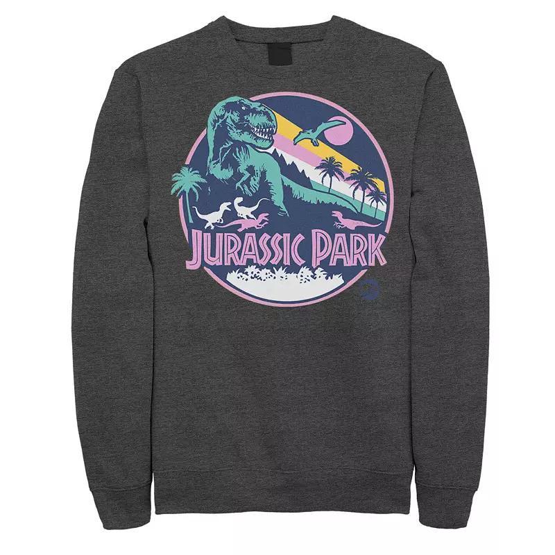 Men's Jurassic Park Retro Rex Scene Sweatshirt, Size: Medium, Athletic Grey Product Image