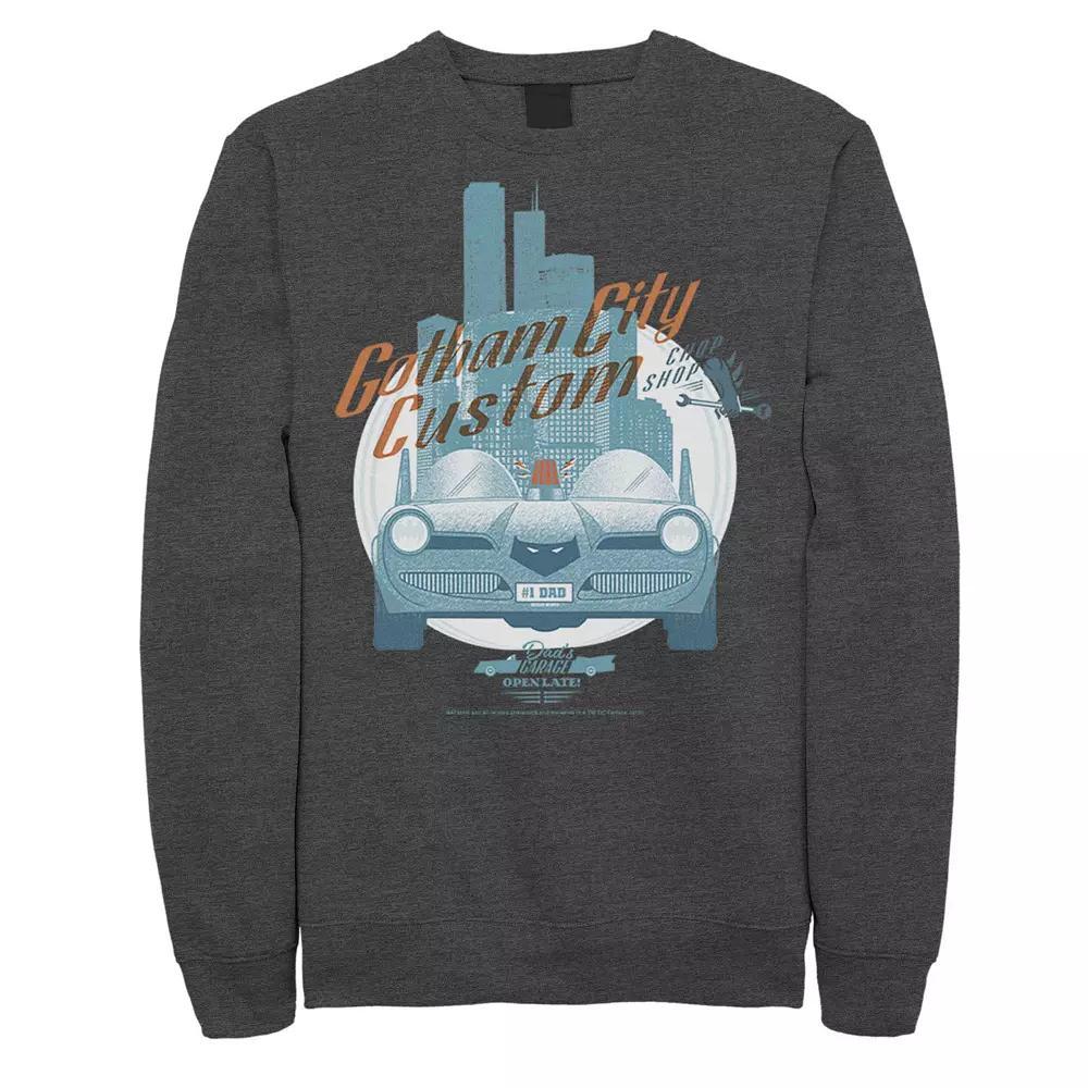 Mens DC Comics Gotham City Customs Shop Poster Sweatshirt Product Image