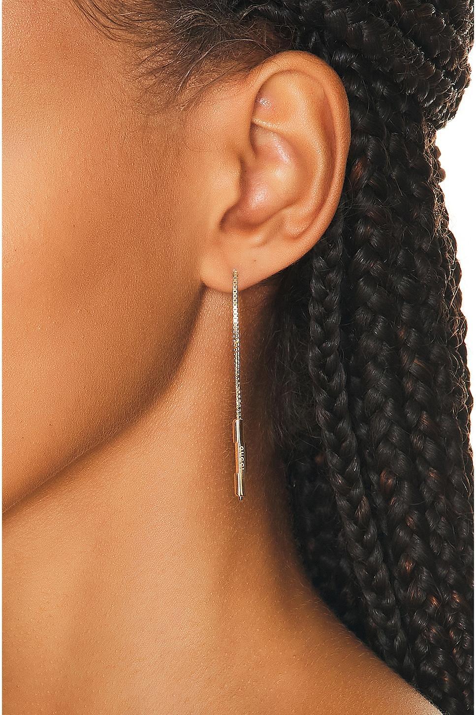 Gucci Link To Love Chain Earrings in Metallic Gold Product Image