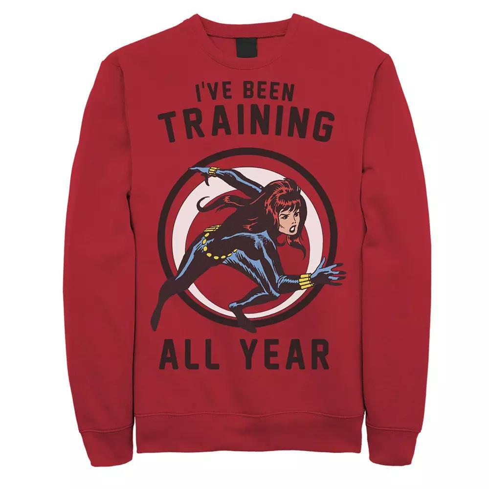 Men's Marvel Avengers Black Widow I've Been Training All Year Sweatshirt, Size: XXL, Red Product Image