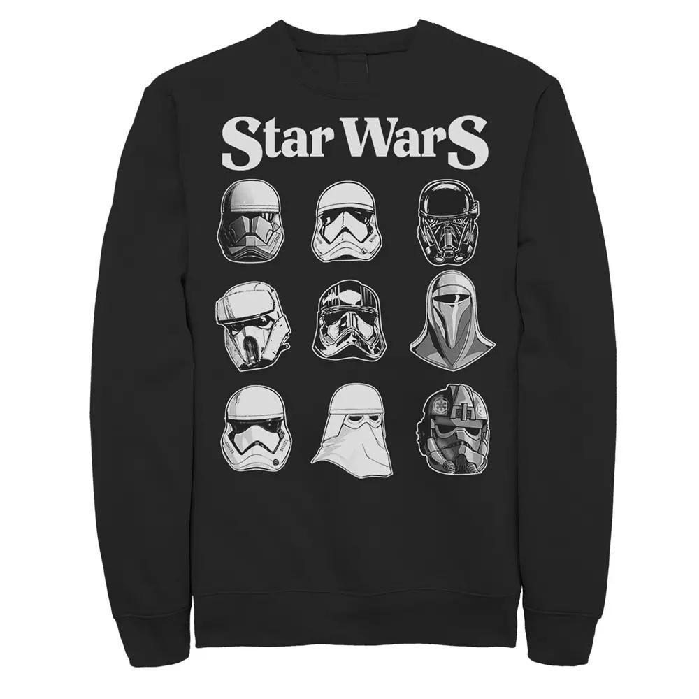 Men's Star Wars Storm Trooper Helmets Poster Sweatshirt, Size: XL, Black Product Image