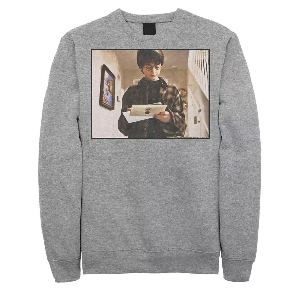 Men's Harry Potter Hogwarts Letter To Harry Nostalgia Style Photo Color Sweatshirt, Size: XXL, Athletic Grey Product Image