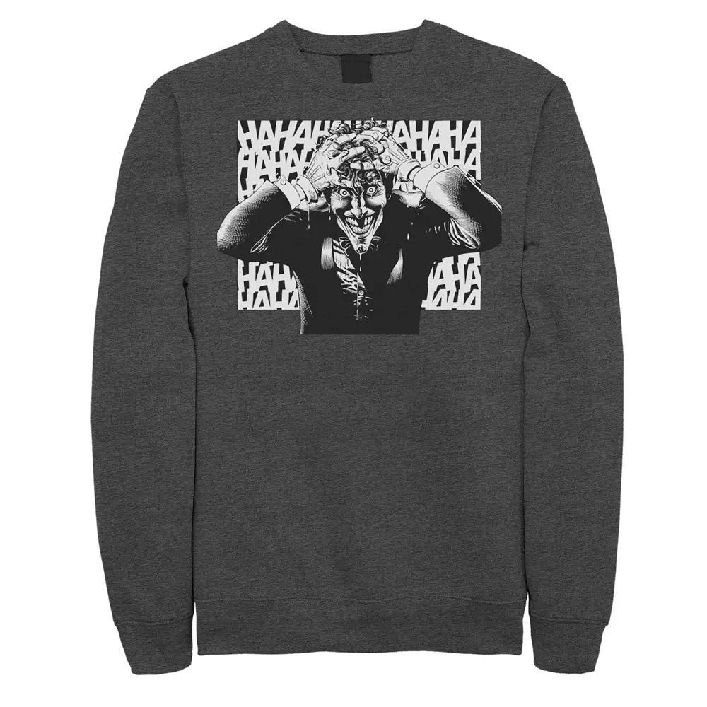 Men's DC Comics The Joker HAHAHA Sweatshirt, Size: XXL, Grey Heather Product Image