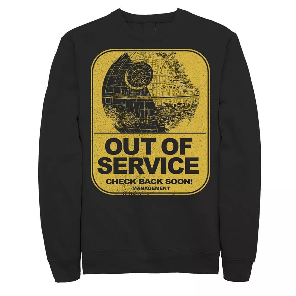 Men's Star Wars Death Star Out Of Service Check Back Soon Sweatshirt, Size: Large, Black Product Image