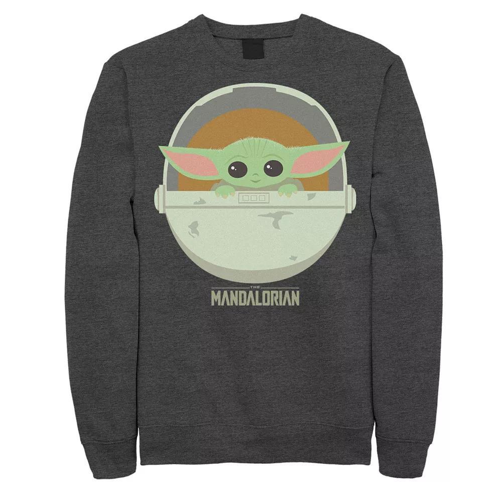 Men's Star Wars The Mandalorian The Child Bassinet Portrait Sweatshirt, Size: XXL, Grey Heather Product Image