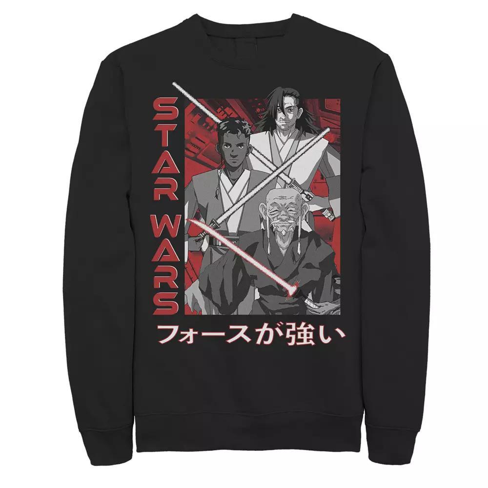 Men's Star Wars Visions Anime Kanji Poster Graphic Fleece, Size: XXL, Black Product Image