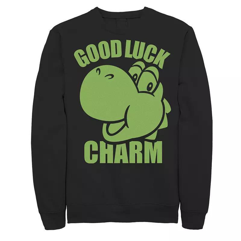 Mens Nintendo Super Mario St. Pattys Yoshi Good Luck Charm Sweatshirt Product Image