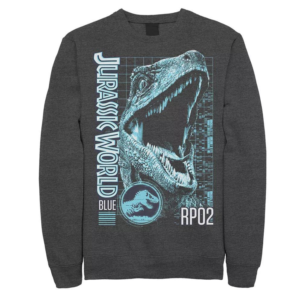 Men's Jurassic World Two Blue Face Tech Schematic Sweatshirt, Size: XL Product Image