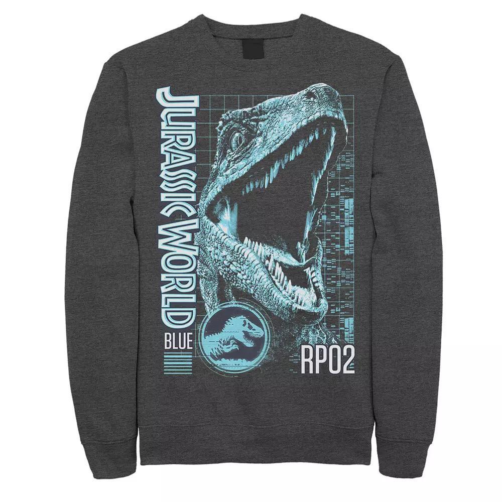 Men's Jurassic World Two Blue Face Tech Schematic Sweatshirt, Size: XL Product Image