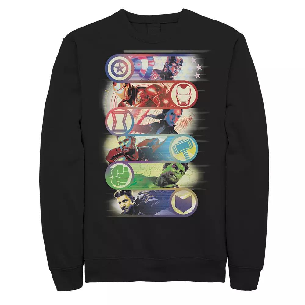 Men's Marvel Avengers Endgame Hero Symbol Colorful Group Shot Poster Tee, Size: Large, Black Product Image