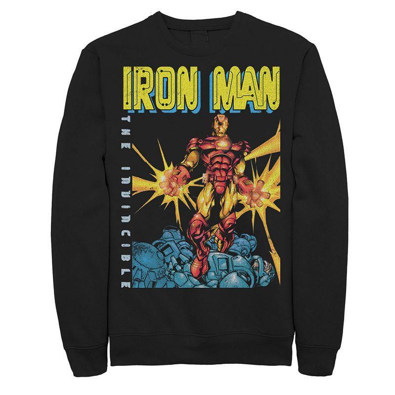 Men's Marvel Avengers Iron Man The Invincible Dark Portrait Sweatshirt, Size: XXL, Black Product Image