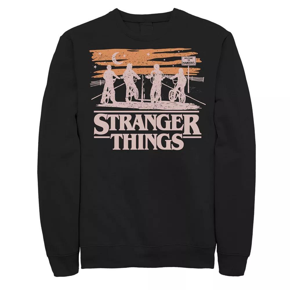Men's Netflix Stranger Things Night Silhouettes Sweatshirt, Size: 3XL, Black Product Image