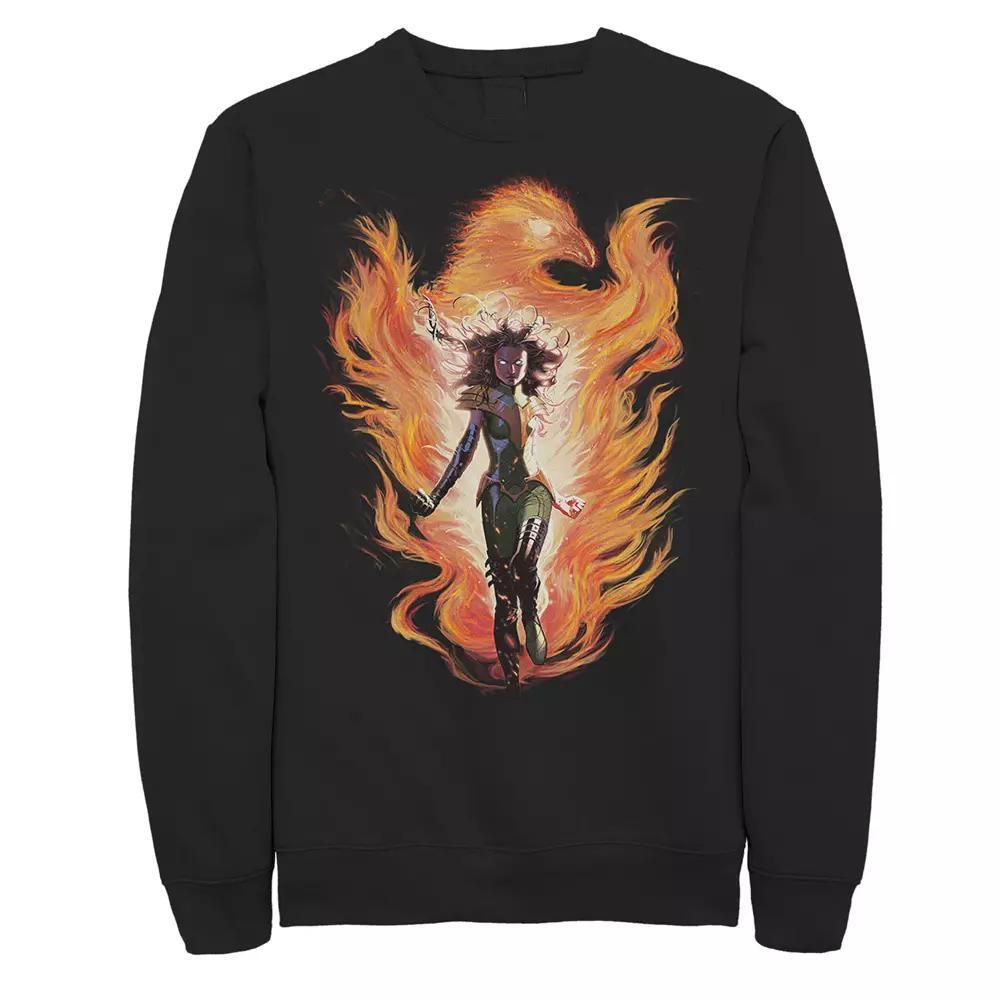 Men's Marvel X-Men Rise Of The Dark Phoenix Flames Fleece, Size: Medium, Black Product Image