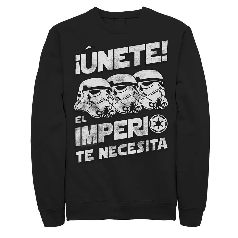 Men's Star Wars Unete El Imperio Te Necesita Stormtrooper Faded Portrait Sweatshirt, Size: 3XL, Athletic Grey Product Image