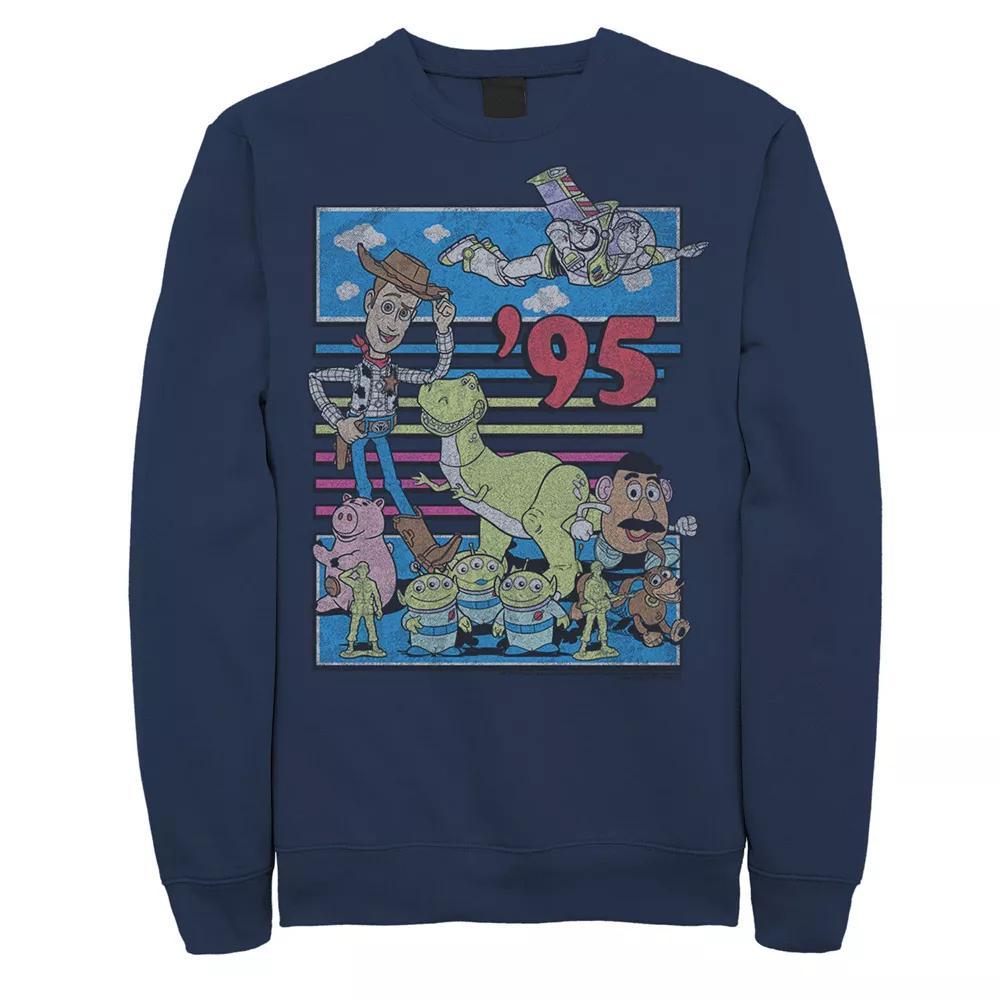 Disney / Pixar's Toy Story Men's 95 Retro Distressed Colorful Sweatshirt, Size: XXL, Black Product Image