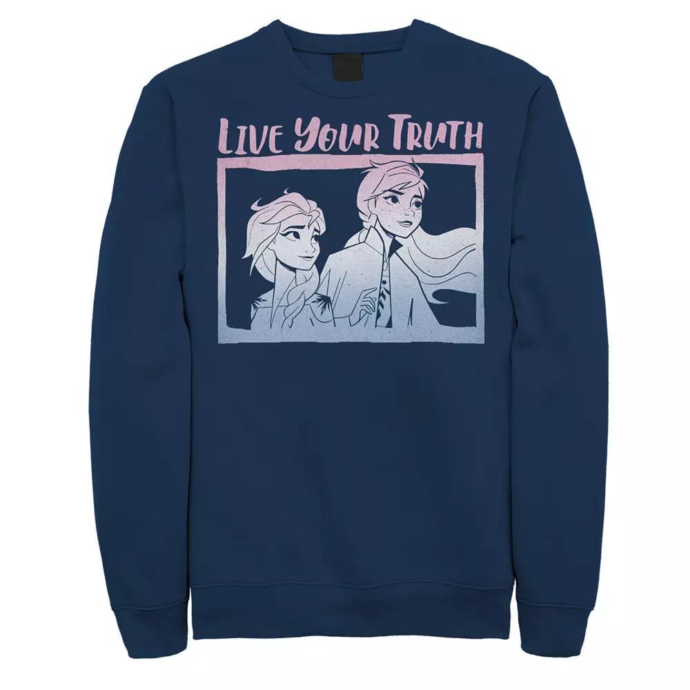 Men's Frozen 2 Elsa Neon Gradient Sweatshirt, Size: XL, Blue Product Image