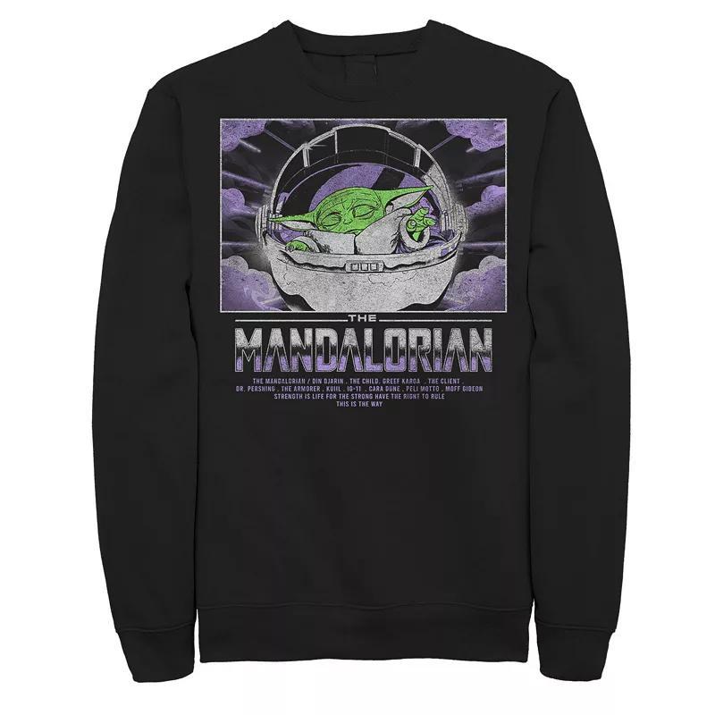 Men's Star Wars The Mandalorian Child Light C1 Graphic Fleece Sweatshirt, Size: Small, Black Product Image