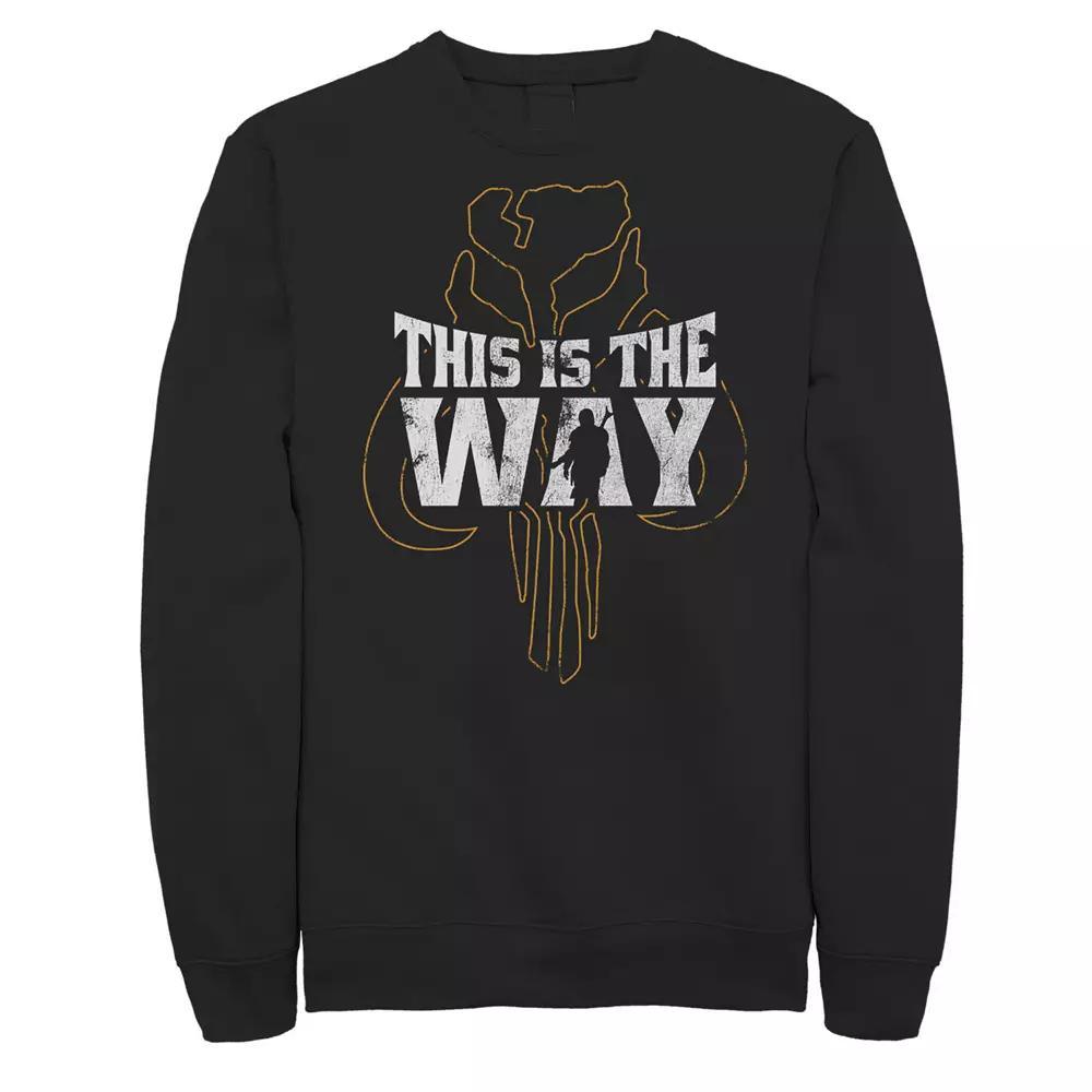 Big & Tall Star Wars The Mandalorian This Is The Way Mythosaur Overlay Sweatshirt, Men's, Size: 4XL Tall, Black Product Image