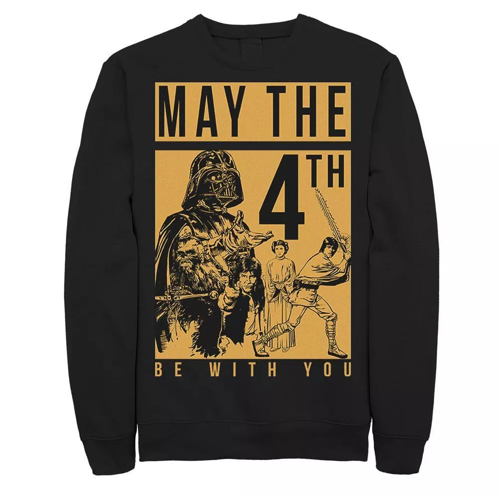 Men's Star Wars May The Forth Be With You Collage Poster Sweatshirt, Size: Large, Black Product Image