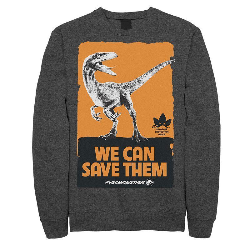 Men's Jurassic World We Can Save Them Poster Sweatshirt, Size: Large, Blue Product Image