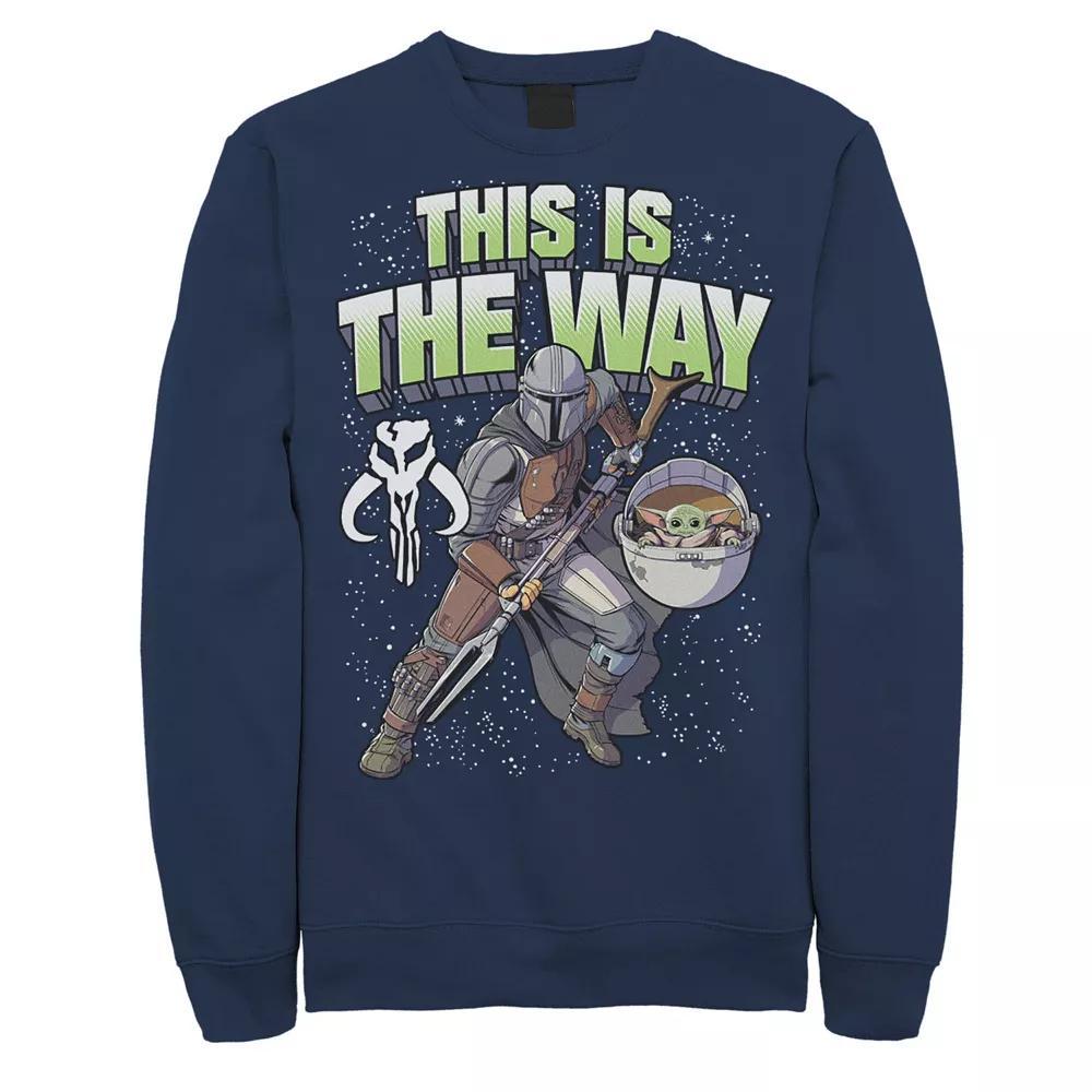 Men's Star Wars: The Mandalorian This Is The Way Action Pose Sweatshirt, Size: XL, Blue Product Image