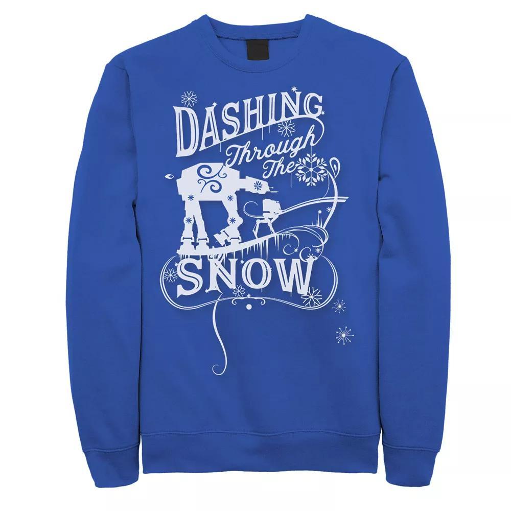 Men's Star Wars AT-AT "Dashing Through Snow" Christmas Sweatshirt, Size: XXL, Royal Product Image