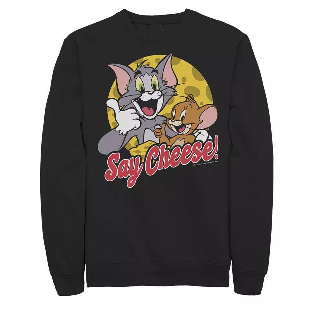 Men's Tom And Jerry Say Cheese Portrait Sweatshirt, Size: XXL, Black Product Image