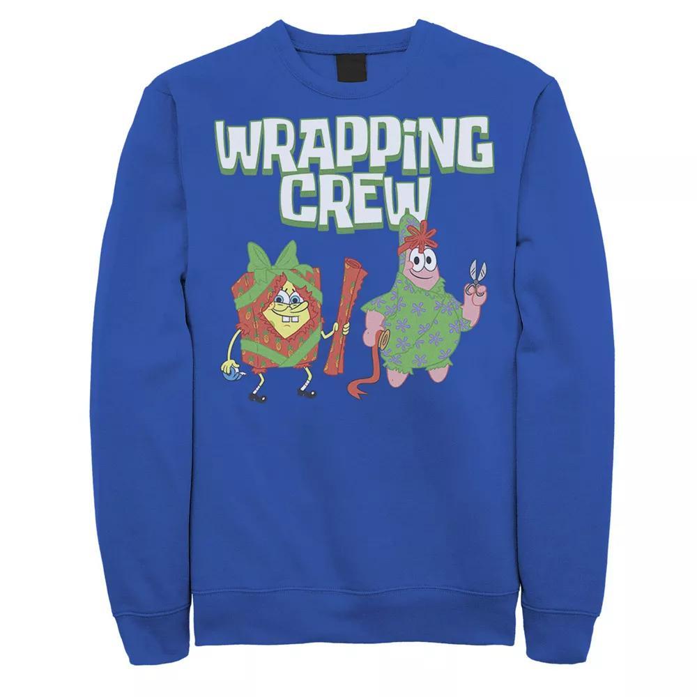 Mens Nickelodeon Spongebob Squarepants Patrick Wrapping Crew Christmas Graphic Fleece Pullover Product Image
