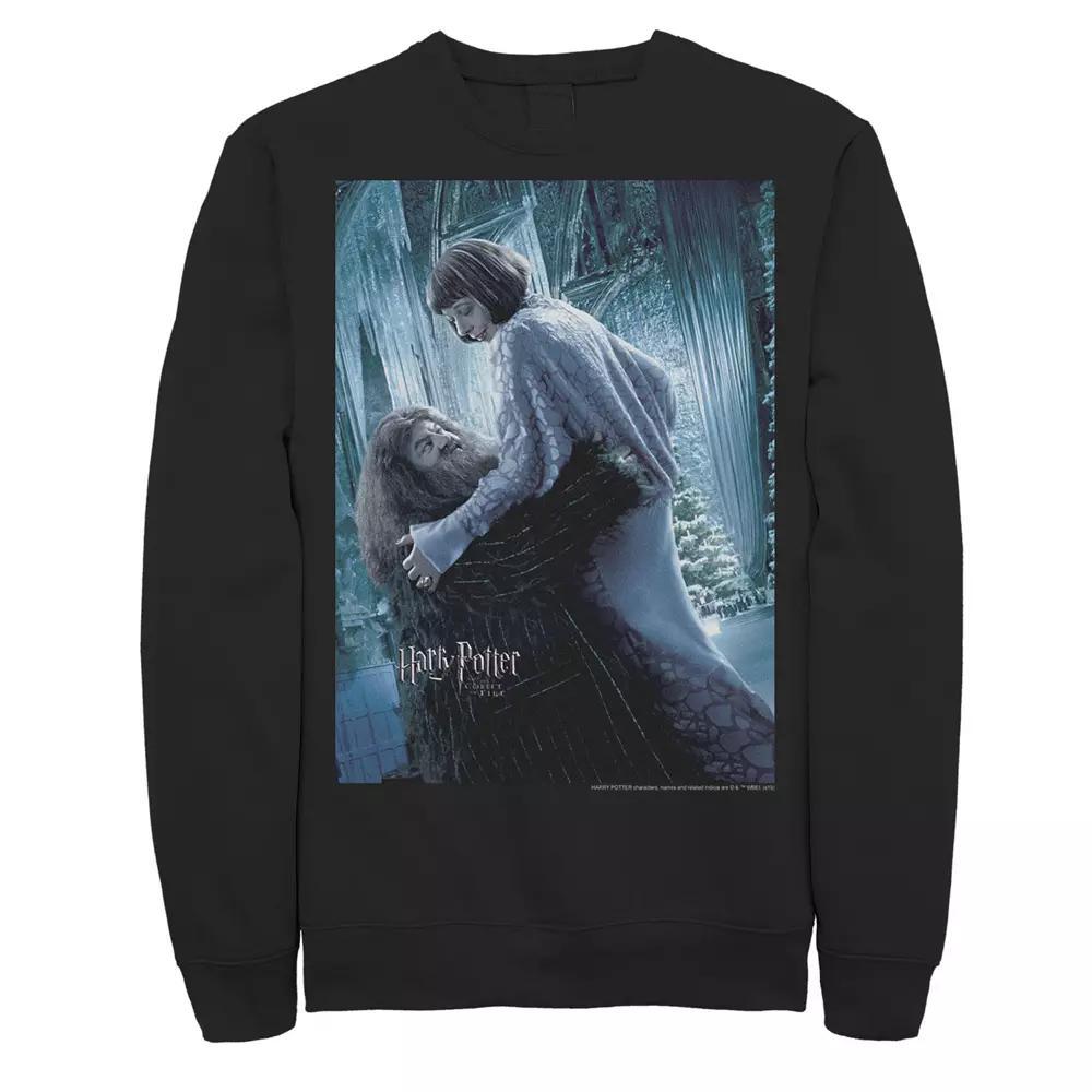Men's Harry Potter Hagrid And Madame Maxim Character Poster Fleece Graphic Pullover, Size: XL, Black Product Image