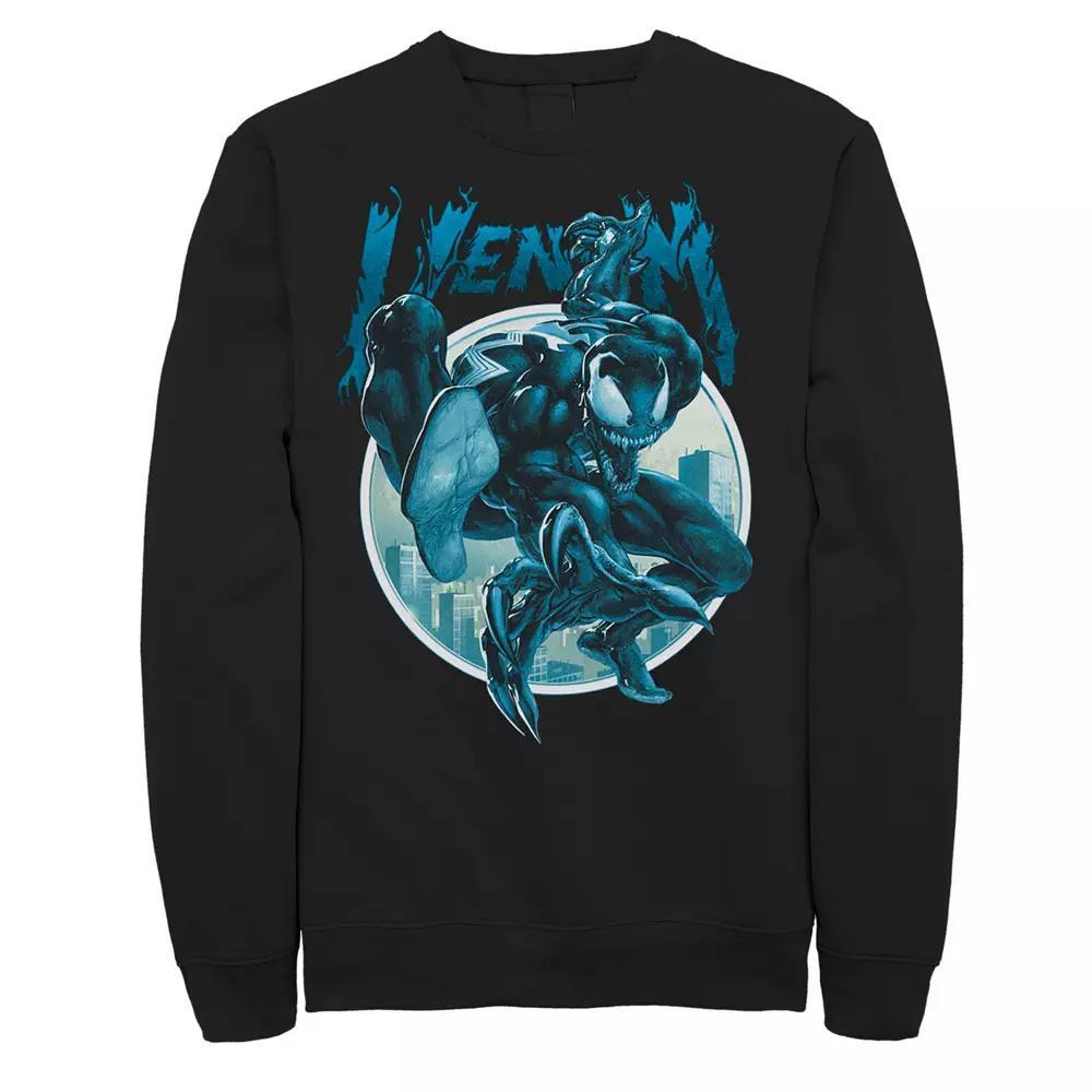 Men's Marvel Venom Deep Blue Circle Logo Sweatshirt, Size: Medium, Black Product Image