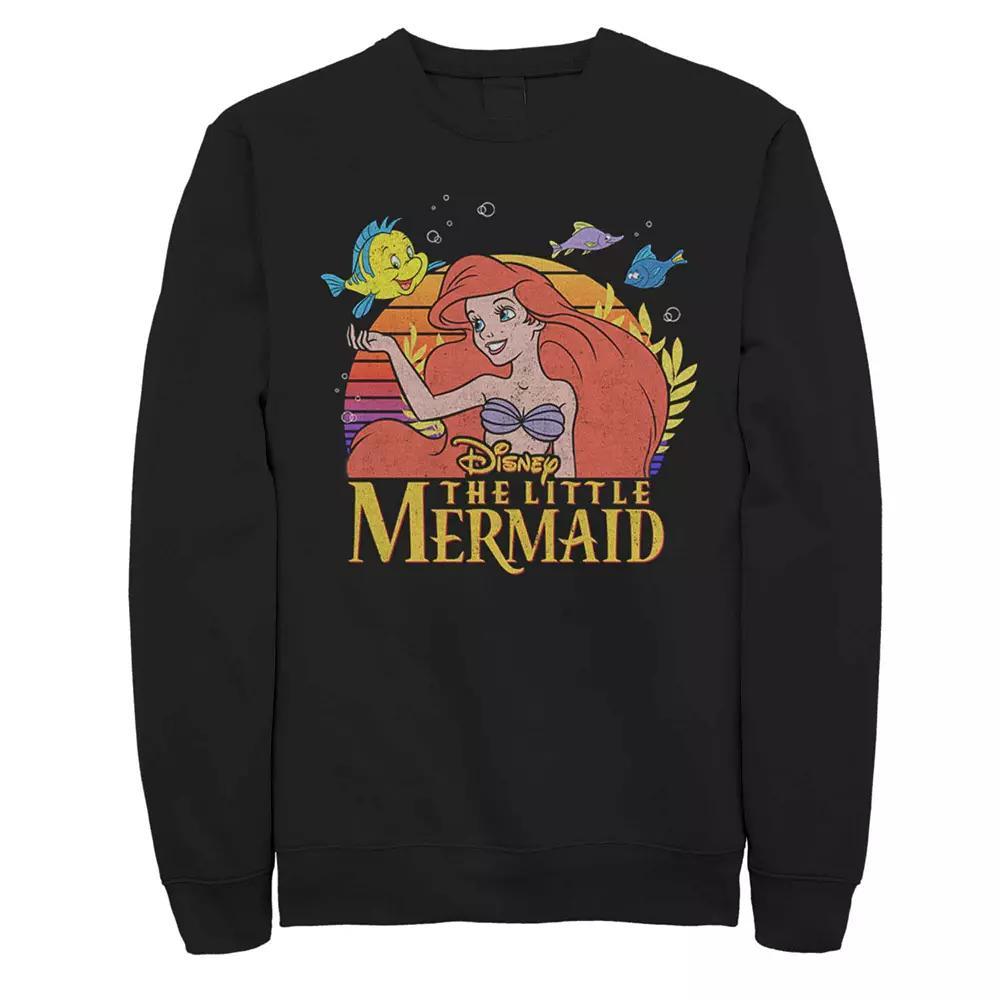 Disney's Little Mermaid Title Poster Men's Fleece Sweater, Size: XXL, Black Product Image