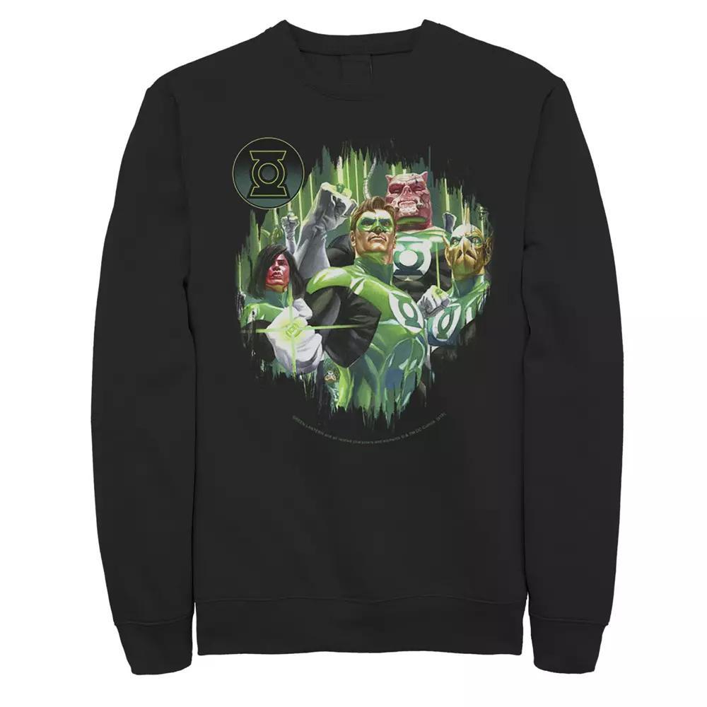 Men's DC Comics Green Lantern Corps Portrait Sweatshirt, Size: XL, Black Product Image