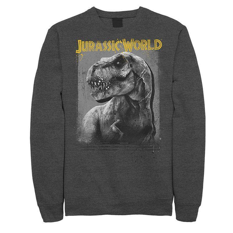 Men's Jurassic World T-Rex Profile Shading Sweatshirt, Size: Small, Grey Heather Product Image