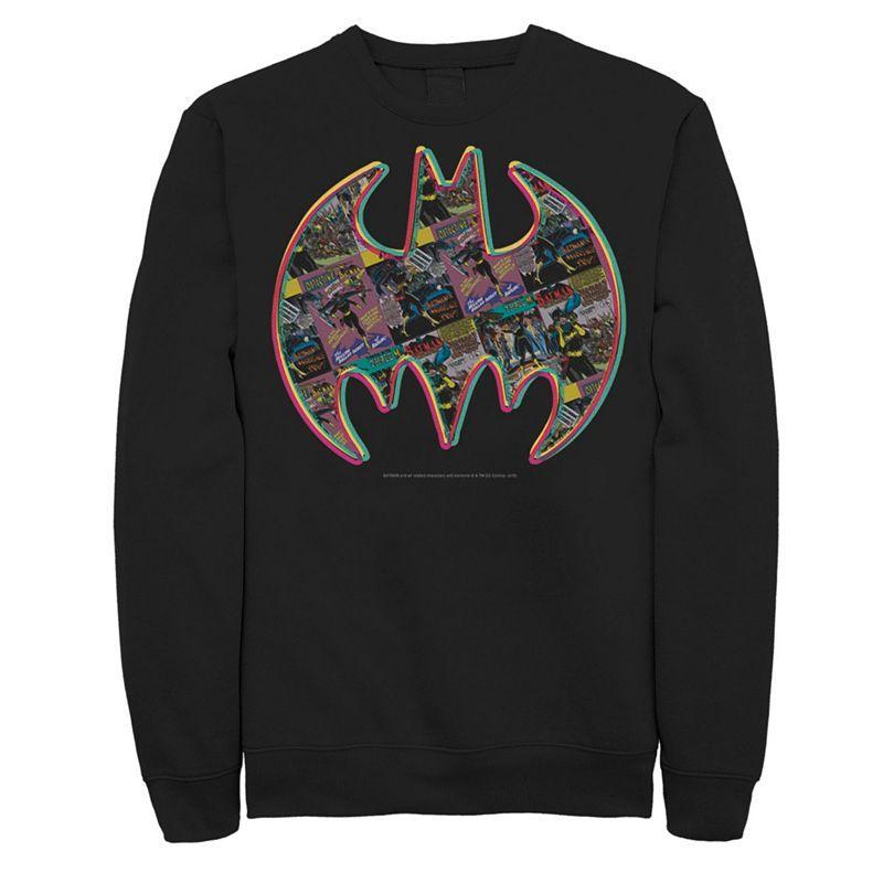 Men's Jurassic Park Neon Sign Fossil Logo Sweatshirt, Size: Small, Black Product Image