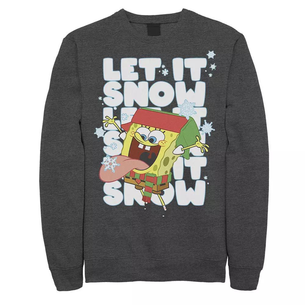 Men's Nickelodeon Spongebob Squarepants Let It Snow Let It Snow Let It Snow Graphic Fleece Pullover, Size: XXL, Grey Heather Product Image
