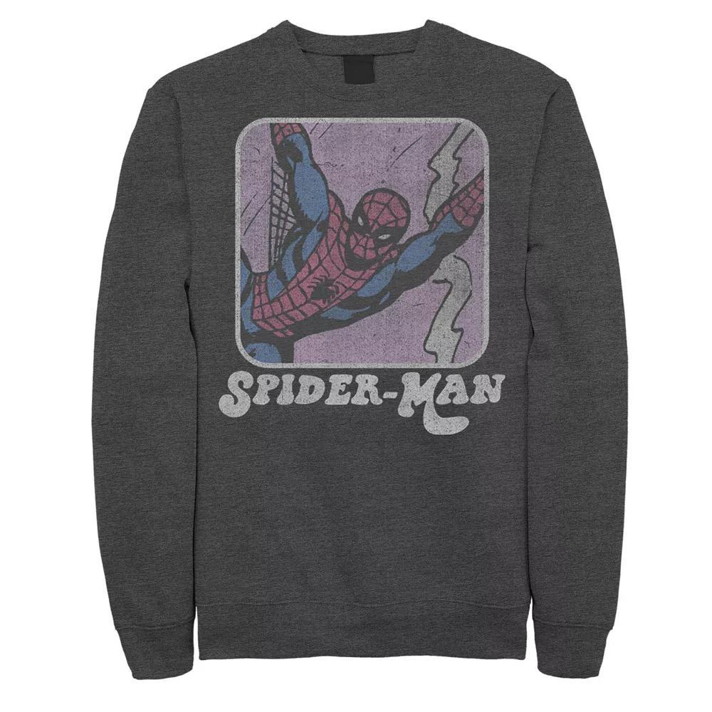 Men's Marvel Spider-Man Retro Style Portrait Sweatshirt, Boy's, Size: Medium, Grey Heather Product Image