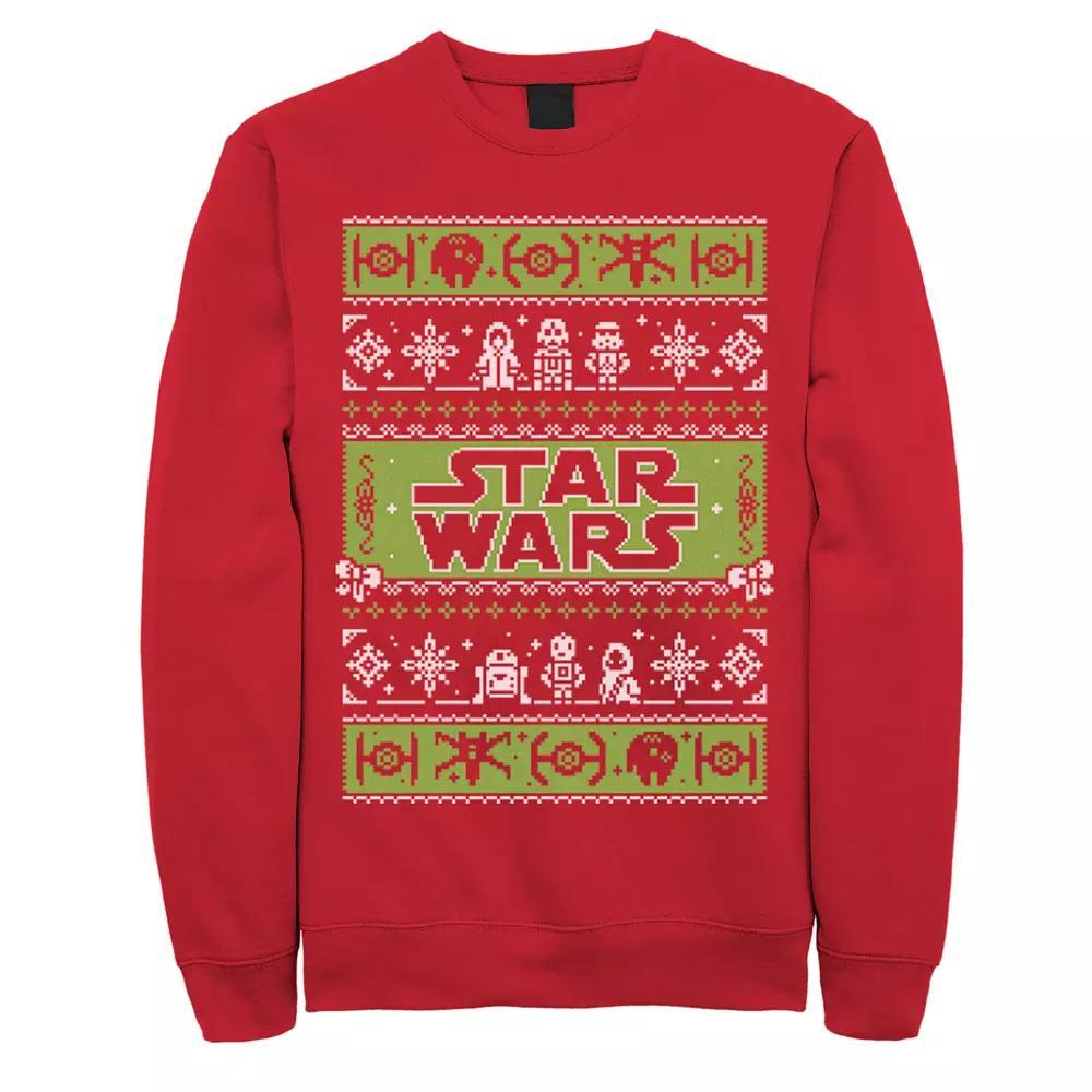Men's Star Wars Character Stack Ugly Christmas Fleece, Size: XL, Red Product Image