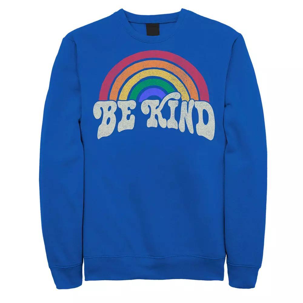 Men's Fifth Sun Be Kind Retro Rainbow Sweatshirt, Size: XXL, Royal Product Image
