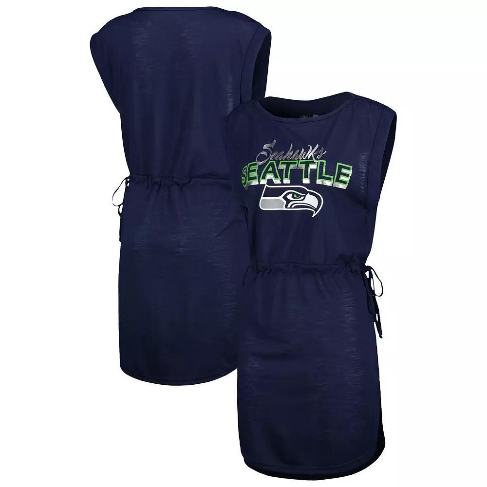 Women's G-III 4Her by Carl Banks College Navy Seattle Seahawks G.O.A.T. Swimsuit Cover-Up, Size: 2XL, Blue Product Image