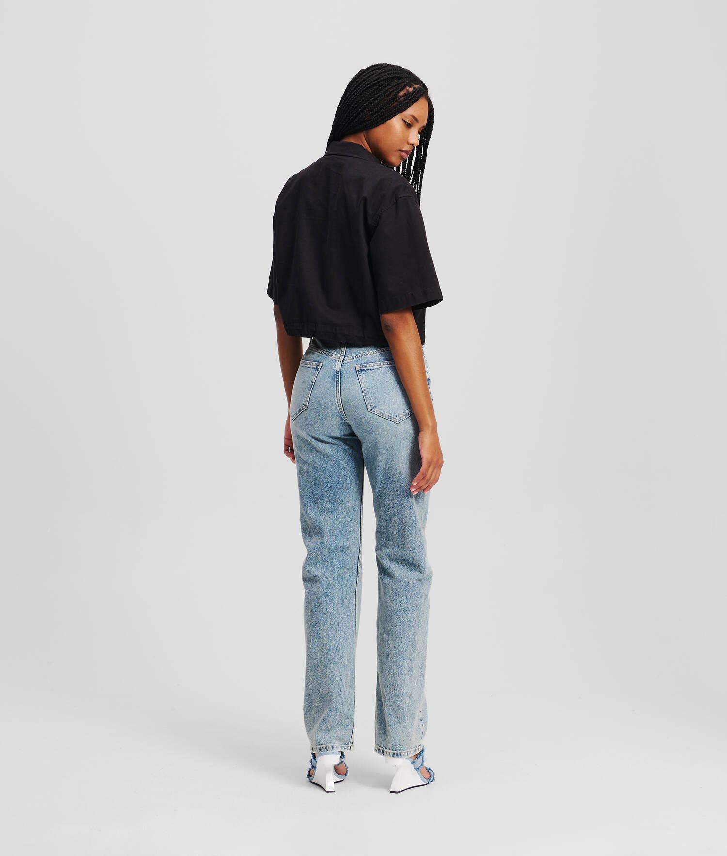 HIGH-RISE BUTTON-FLY STRAIGHT JEANS Product Image