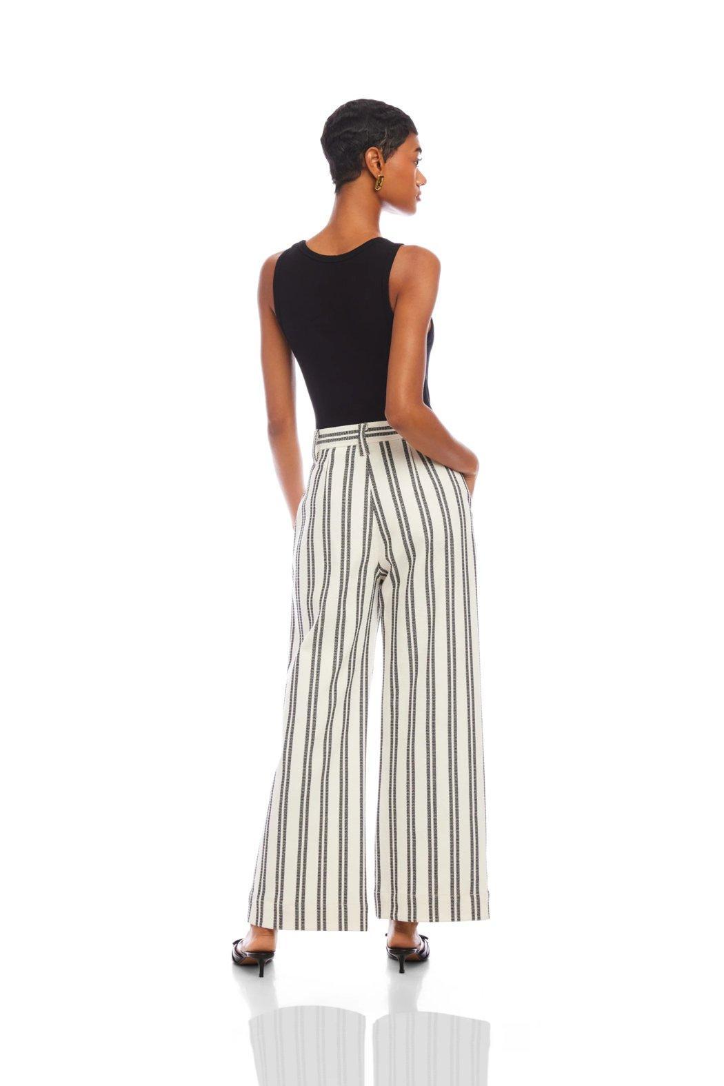 Rylee Cropped Pants - Black Stripe Product Image