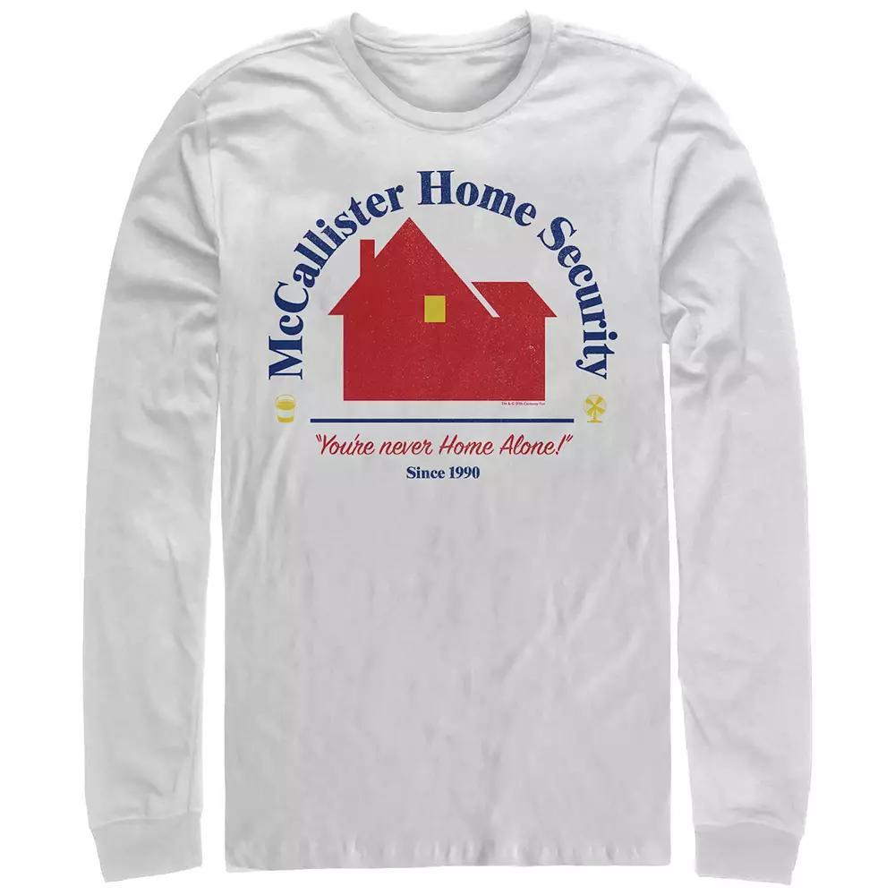 Big & Tall Home Alone McCallister Home Security Logo Long Sleeve Graphic Tee, Men's, Size: Small, White Product Image