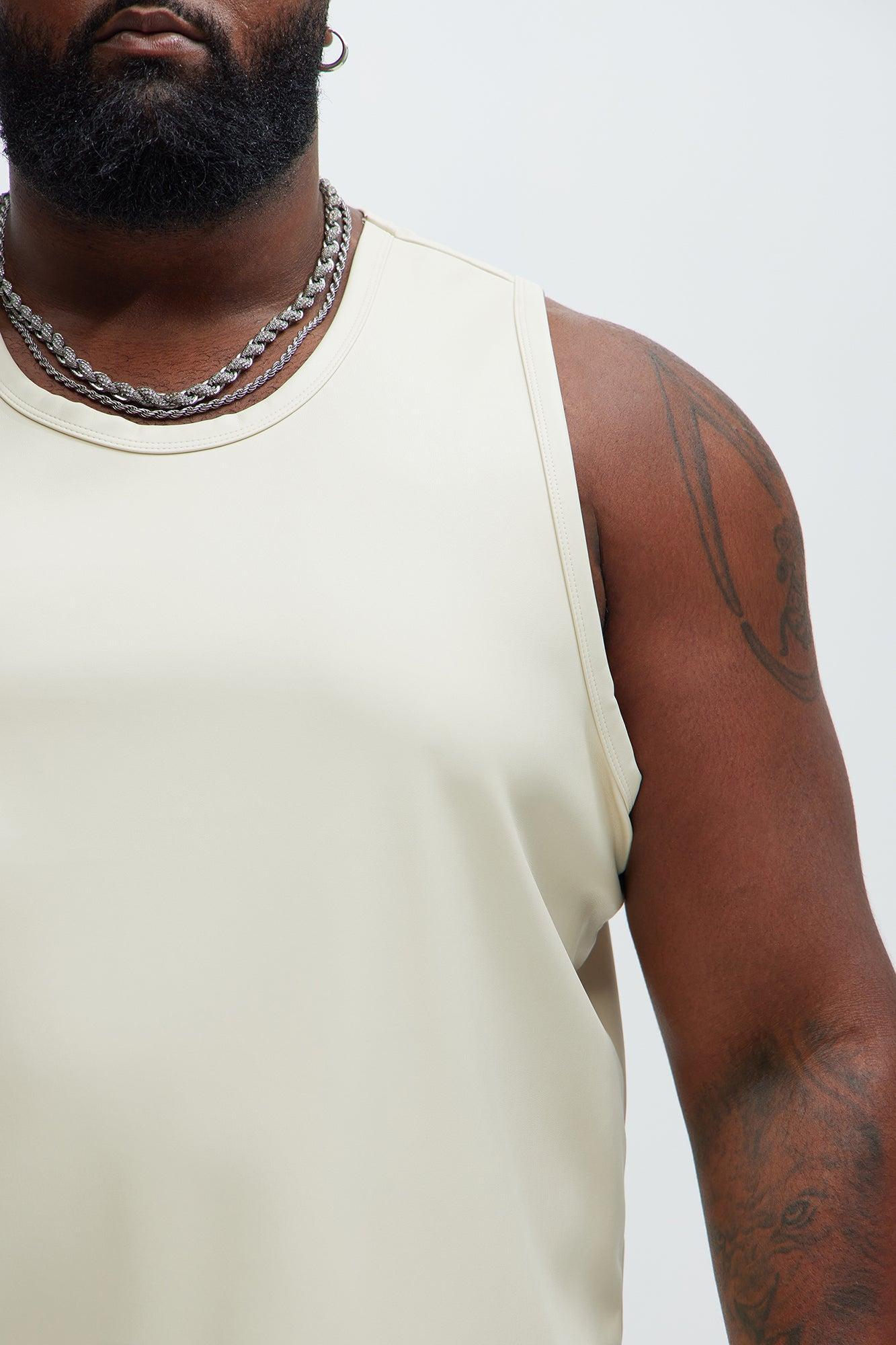 Erickson Faux Leather Tank - Off White Product Image