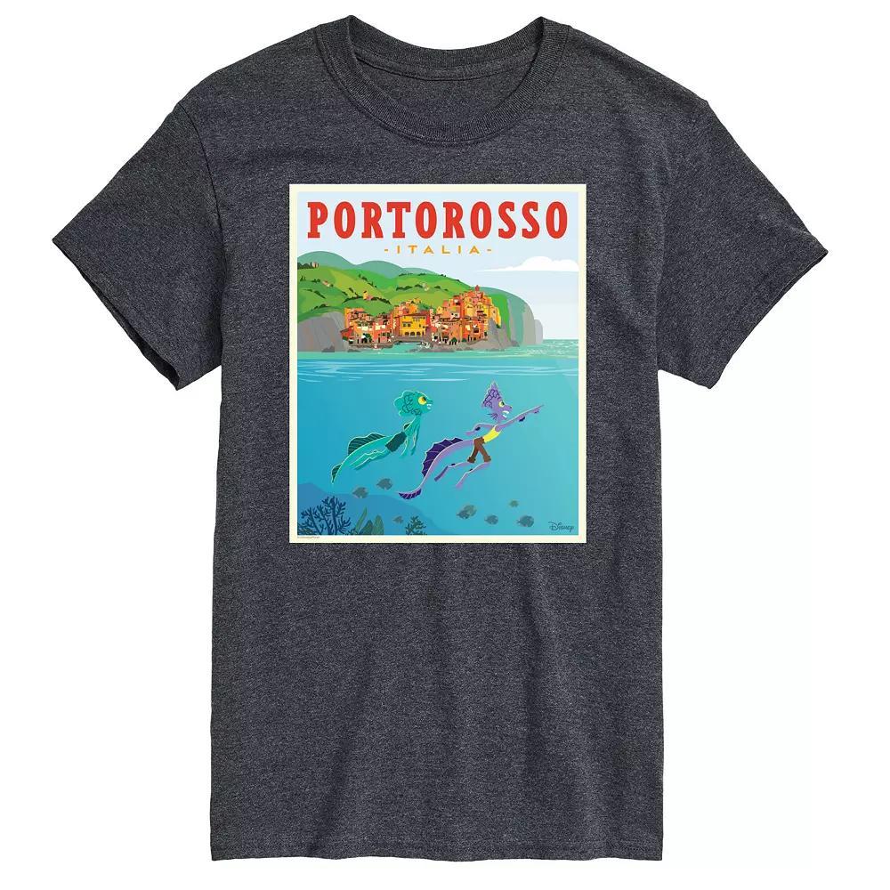 Disney / Pixars Luca Big & Tall Italy Postcard Graphic Tee, Mens Heather Grey Product Image