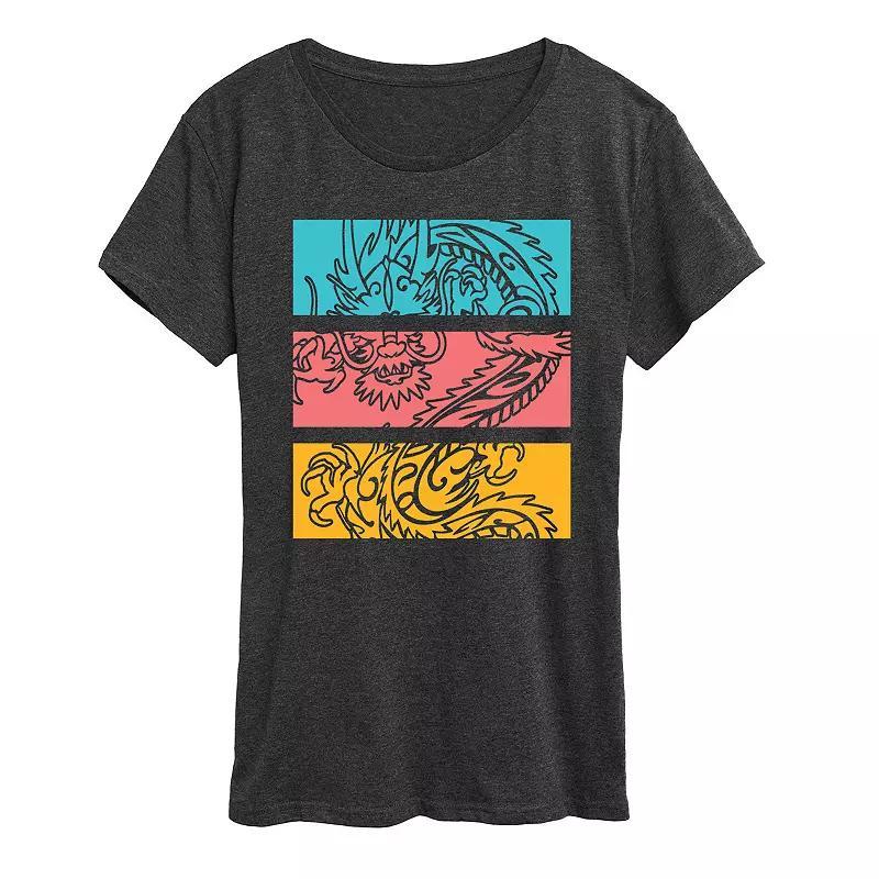 Womens Colorblock Dragon Graphic Tee Product Image