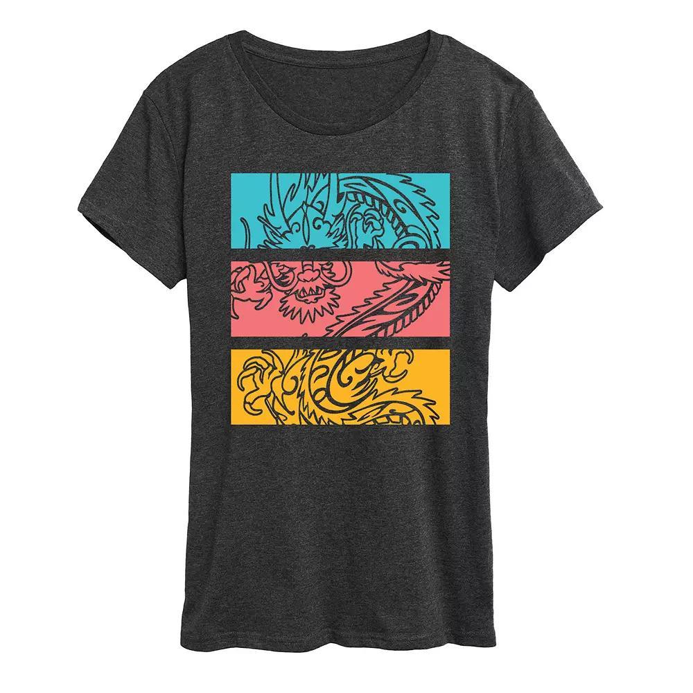Womens Colorblock Dragon Graphic Tee Product Image