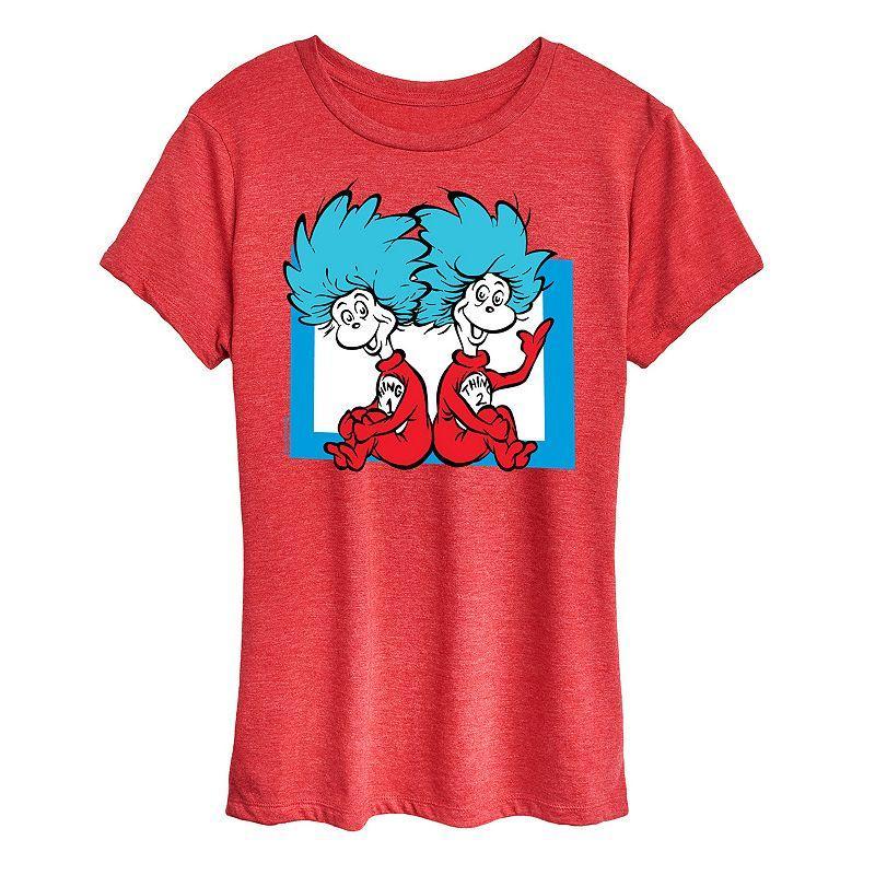 Womens Dr. Seuss Things 1 And 2 Graphic Tee Heather Grey Product Image