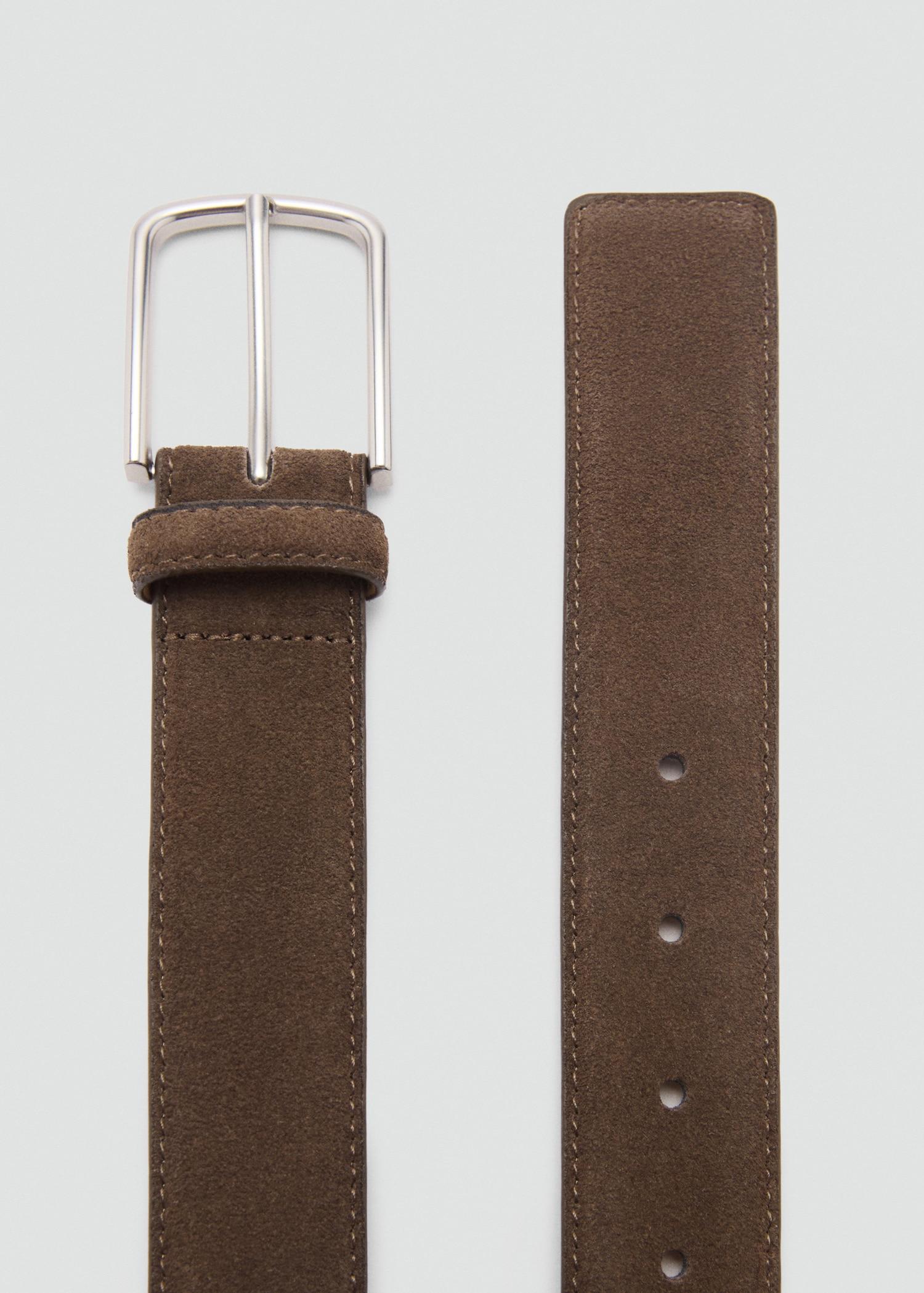 Suede leather belt - Men | MANGO USA Product Image