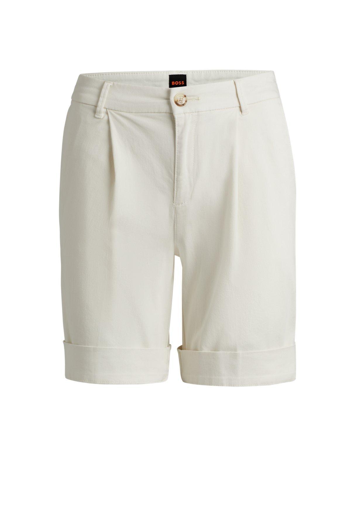 Relaxed-fit high-rise shorts in stretch cotton Product Image
