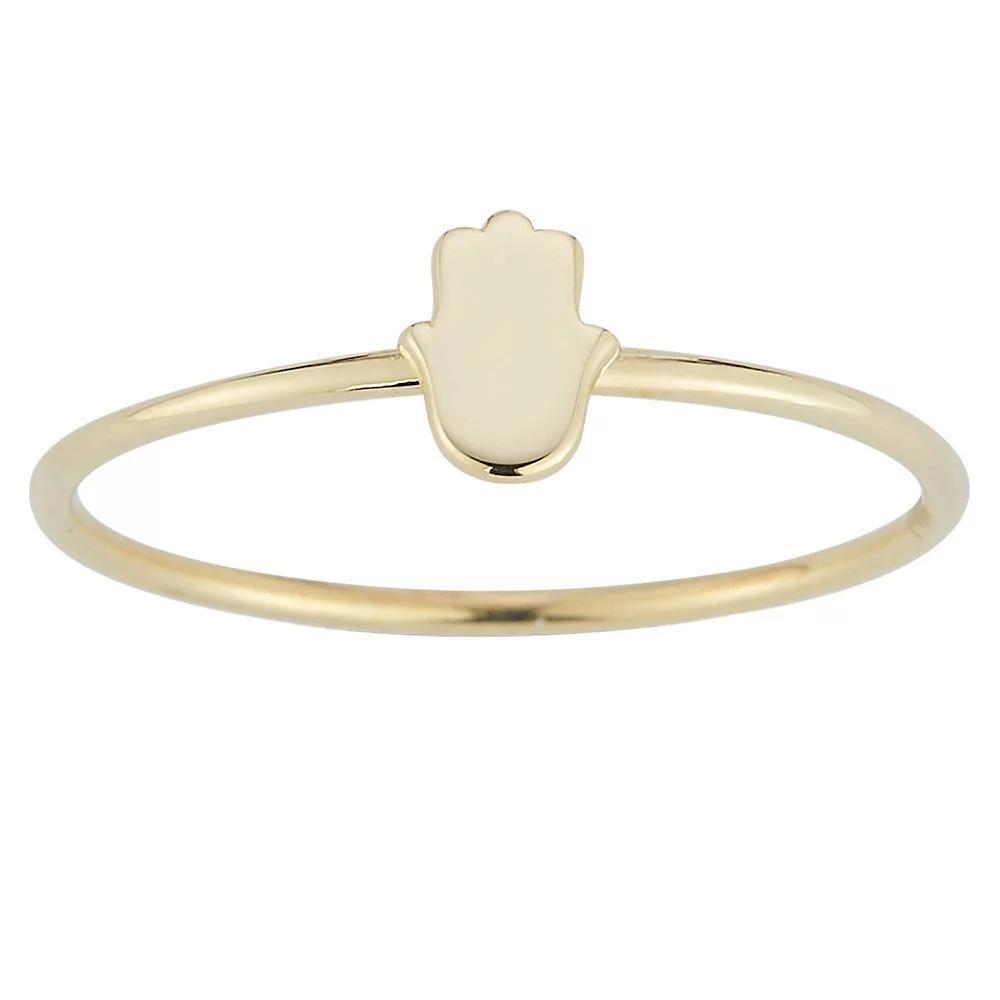 LUMINOR GOLD 14k Gold Hamsa Stackable Ring, Women's, Size: 8, Yellow Product Image